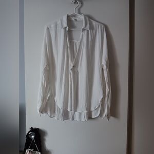 FREE PEOPLE White Cotton Changing Horizons Blouse S